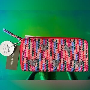 NWT Vera Bradley Continental Mickey Pattern & Beaded Wallet